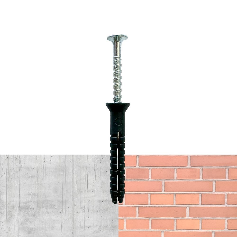 Impact screw with countersunk head with screw UVS / NYLON / ZnB