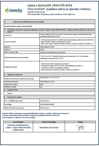 Dvokomponentna masa VINYLESTER ( EASF ) - Option 7